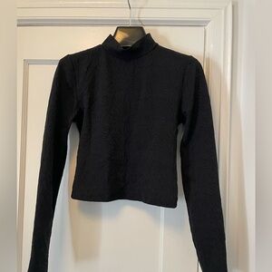 Babaton Lace-Textured Shape Long Sleeve Top